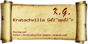Kratochvilla Gáspár névjegykártya